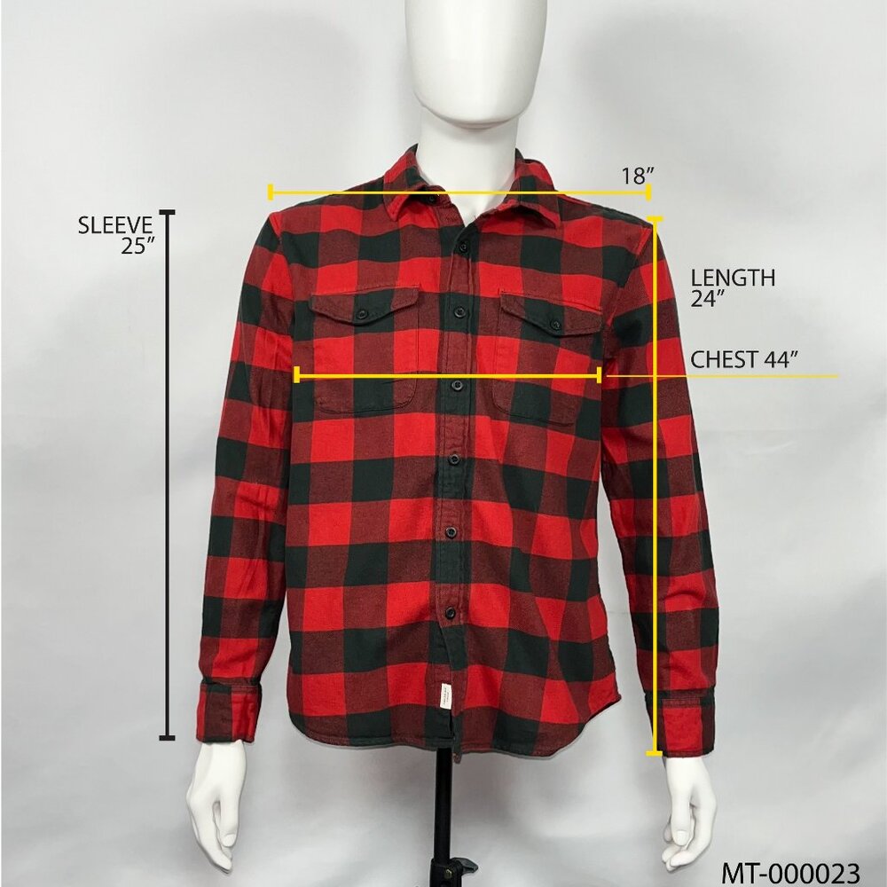 American Eagle Men's Long Sleeve Shirt Size Medium Red Striped - Picture 9 of 9